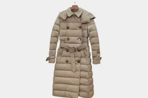 Burberry Detachable Hood Nylon Down Jacket Beige