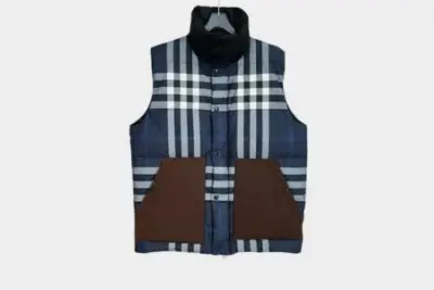Burberry Check Padded Gilet Blue/White Check