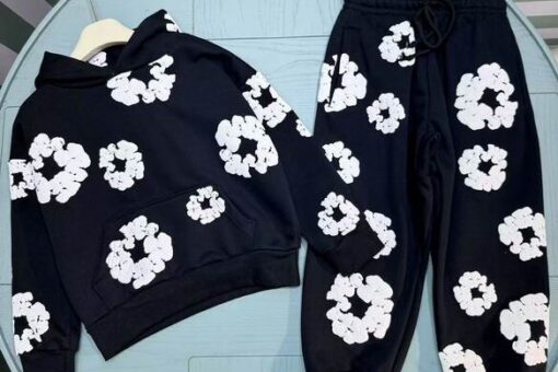 Denim Tears Baby Floral Print Sweatsuit Black