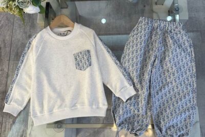 Dior Kids Oblique Tracksuit White & Blue