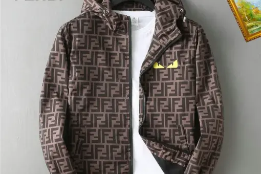 Fendi Jacket Brown And Gray