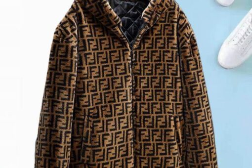 Fendi FF Logo Reversible Hoodie Jacket Yellow