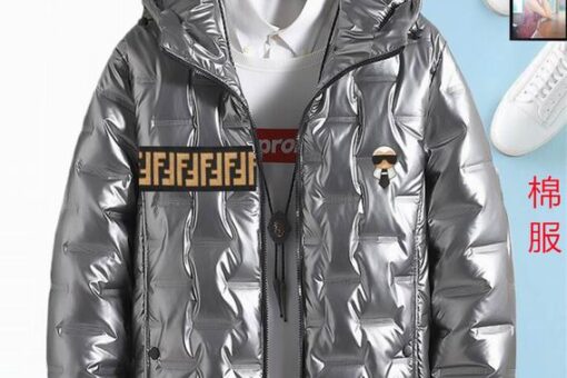 Fendi PN Pro Puffer Jacket Glossy Silver