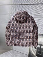 Fendi FF-Pattern Puffer Jacket Pink/Black - Image 2