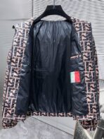 Fendi FF-Pattern Puffer Jacket Pink/Black - Image 3