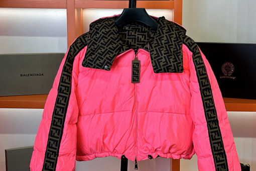 Fendi Reversible Puffer Jacket Pink/ Black