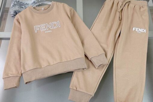 Fendi Roma Kids Tracksuit Brown