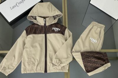 Fendi Roma Kids Tracksuit Beige