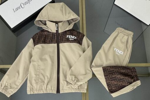 Fendi Roma Kids Tracksuit Beige