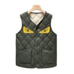 Fendi-Style Monster Eye Vest Olive