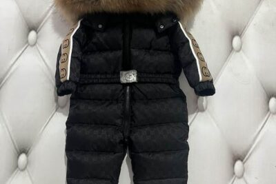 Gucci Baby Down Romper Jacket Black