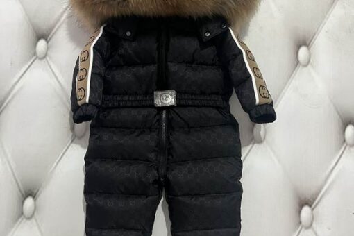 Gucci Baby Down Romper Jacket Black