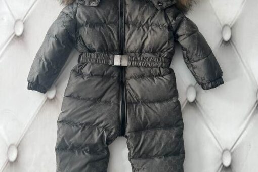 Gucci Baby Down Romper Jacket Gray