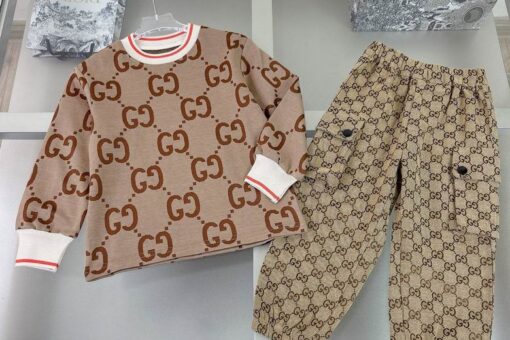 Gucci Baby Tracksuit Beige Brown