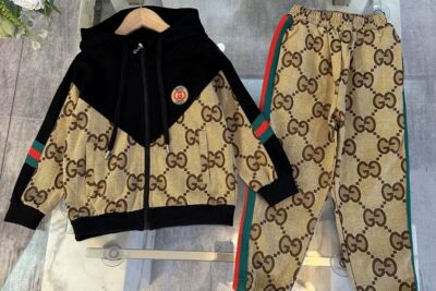 Gucci Monogram Baby Tracksuit Black Beige