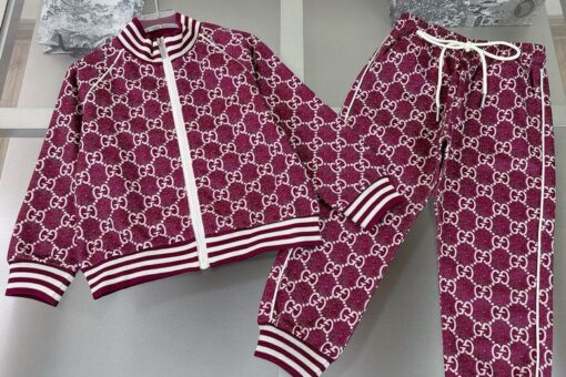 Gucci Monogram Baby Tracksuit Maroon