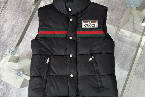 Gucci Logo-Patch Panelled Padded Gilet