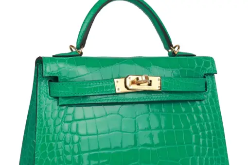 Hermès Mini Kelly 20 Sellier Handbag Crocodile Green