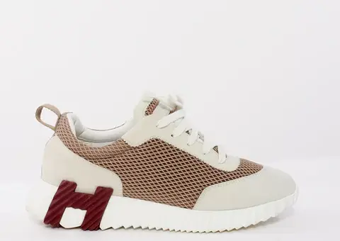Hermes Bouncing Sneakers Brown/ White