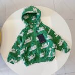 LV Allover Logo Print Jacket Green