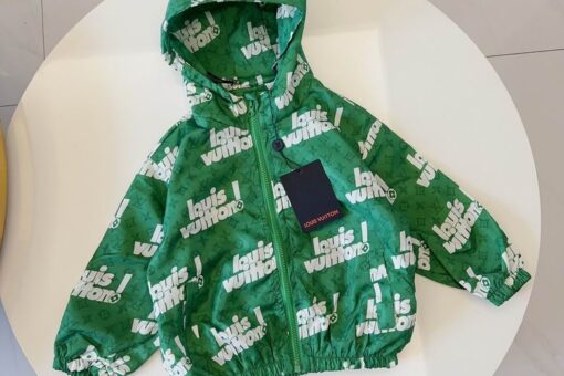 LV Allover Logo Print Jacket Green