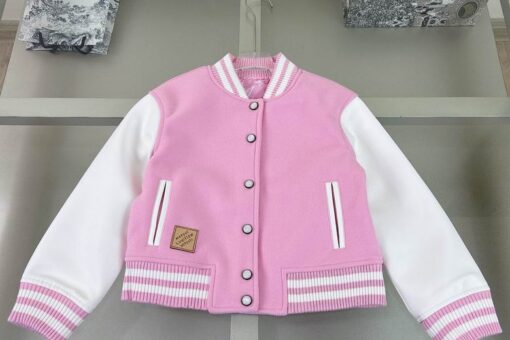 LV Varsity Baby Jacket White Pink