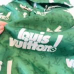 LV Allover Logo Print Jacket Green - Image 3