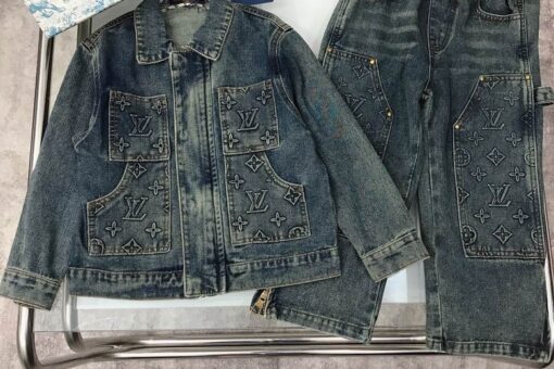 LV Kid's Denim  Suit Fade Blue