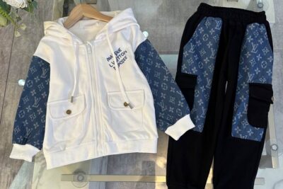 LV Monogram Tracksuit White Black