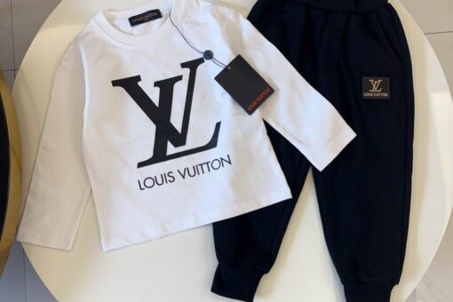 LV Kids' Tracksuit Black White