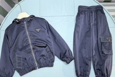 Prada Kids WindProof Tracksuit Navy Blue