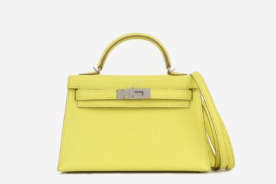 Hermès Mini Kelly 20 Sellier Handbag Lime Green