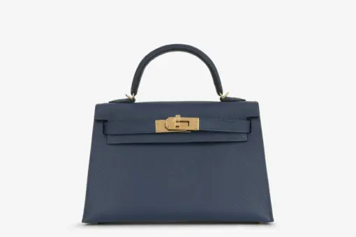 Hermès Mini Kelly 20 Sellier Handbag Navy Blue