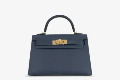 Hermès Mini Kelly 20 Sellier Handbag Navy Blue