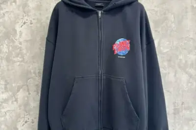 Balenciaga Zip Hoodie Navy Blue