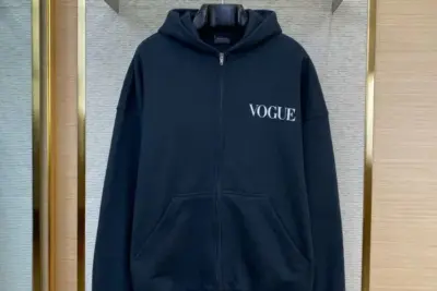 Balenciaga Zip Vogue Hoodie Black