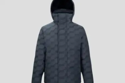 Balenciaga C-Shape Logo Print Puffer Jacket Grey