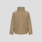 Balenciaga C-Shape Logo Print Puffer Jacket Beige