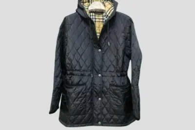 Burberry Diamond-Quilted Hooded Jacket Black