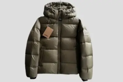 Burberry Hooded Down Jacket Olive
