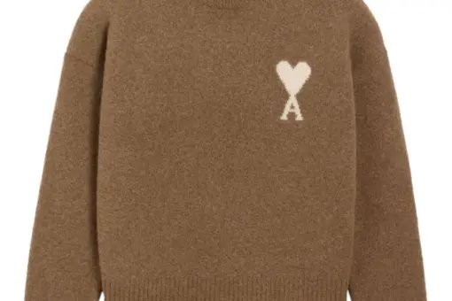 Ami Paris Ami de Coeur Crewneck Sweater Brown