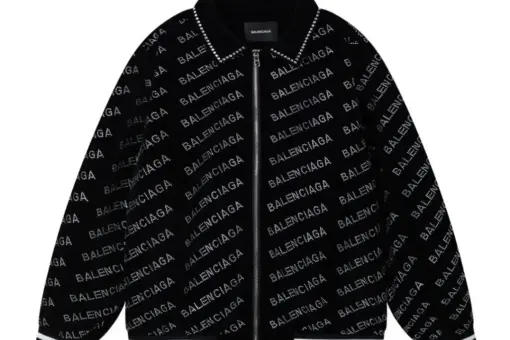 Balenciaga Logo-Print Jacket Black