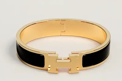 Hermes Bracelet Clic H Black/ Gold