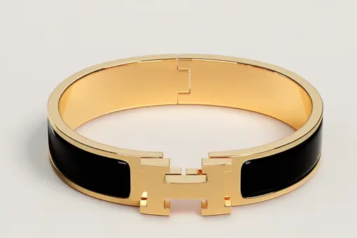 Hermes Bracelet Clic H Black/ Gold
