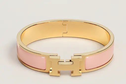 Hermes Bracelet Clic H Gold/ Pink