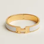 Hermes Bracelet Clic H White/ Gold