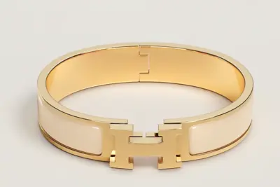 Hermes Bracelet Clic H Gold/ Cream