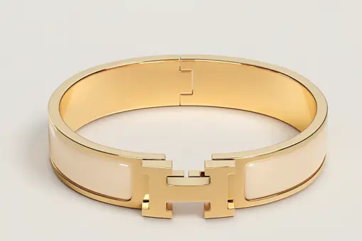 Hermes Bracelet Clic H Gold/ Cream