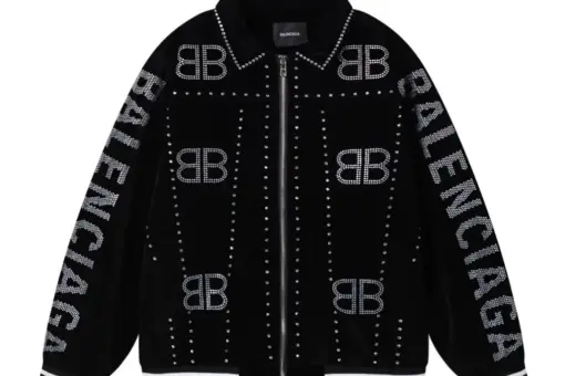 Balenciaga Adorned With Silver Studs Jacket Black