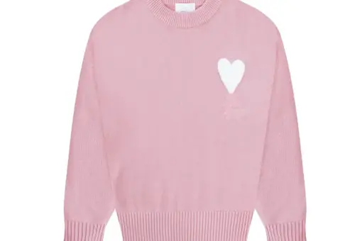 Ami Paris Ami de Coeur Crewneck Sweater Pink
